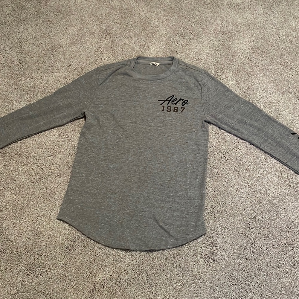 grey, sweater shirt, womens or men’s, small, aeropostale, new york, 1987 - Picture 1 of 5